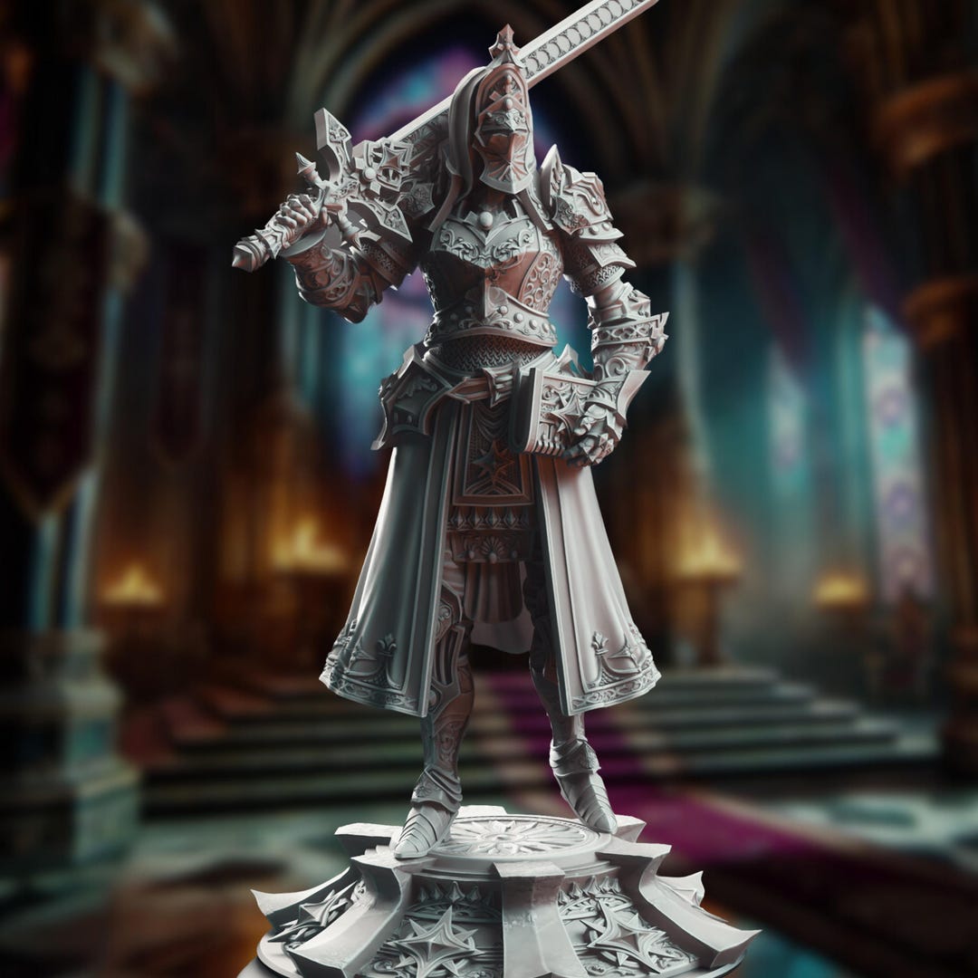 Female Paladin 5e Mini: Holy Knight Champion, Grimdark Miniature - Etsy