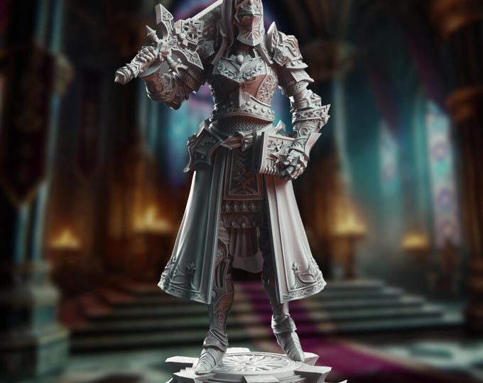 Female Paladin 5e Mini | Female Knight Champion  Miniature | Grimdark Mini | DM Stash