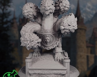 Lion-Headed Hydra Mini | Large Mythical Beast Encounter | 32mm Large Creature | By TPK Lab