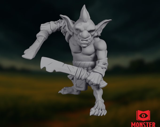 Goblin Rogue Mini | Dual Dagger-Wielding Monster | Small Sneaky NPC for Ambush Encounters | By Monster Atlas