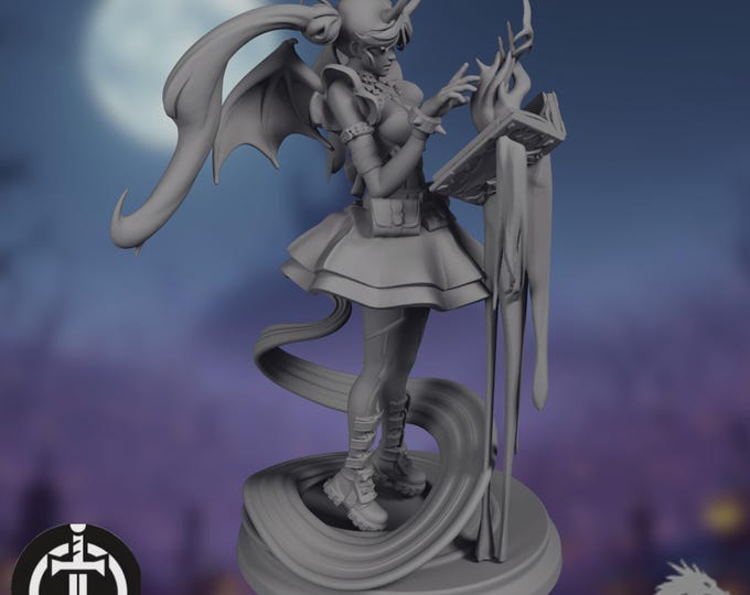 Fantasy Spellcaster Miniature | Witch, Warlock, Sorceress with Spellbook | Broken Swords