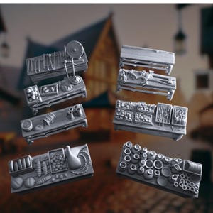 Medieval Market Tables Mini | 32mm Scale Merchant Tables