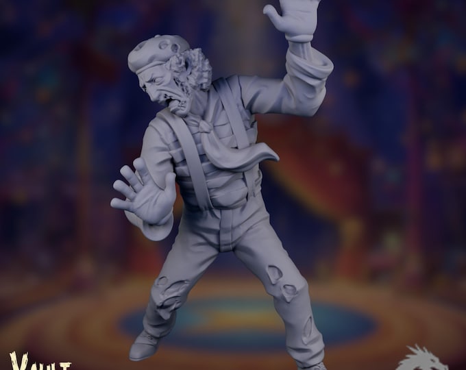 Zombie Mime Mini | Undead Clown Miniature | Horror Circus Performer | By VaultZ