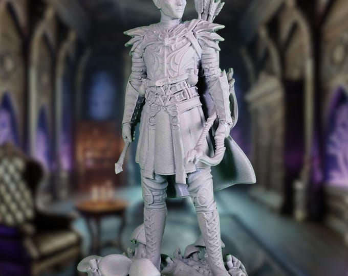 Drow Ranger Mini | Dark Elf Archer Miniature | Male Elven Ranger | Multiple Scale Options | By DM Stash
