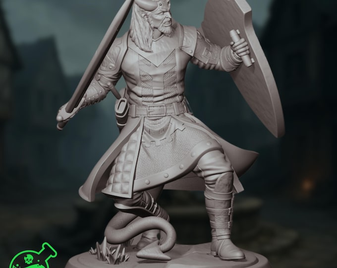 Tiefling Paladin Mini | Ancient Oath Hellborn Divine Champion | ByTPK Labs