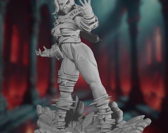 Spiked Demon Queen NSFW Miniature | Fantasy Villain Mini | 32mm-150mm Scales | Unpainted & Unassembled | By Gaz Mini's