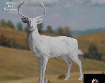 White-Tailed Deer Mini | Buck Animal Miniature | Realistic Wildlife Creature | By Animal Den Miniatures
