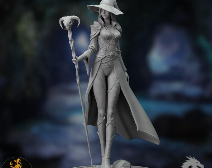 Witch Sorceress Mini | SFW/NSFW Seductive Sorcerer Miniature | By DartArt3D