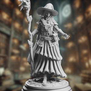 Female Wizard Mini | Human Conjuration Wizard Miniature | By DM Stash
