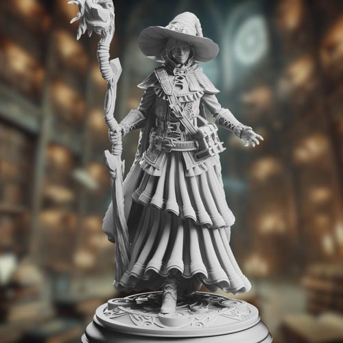Mini-sorcière féminine | Miniature de sorcier de conjuration humaine | Par DM Stash