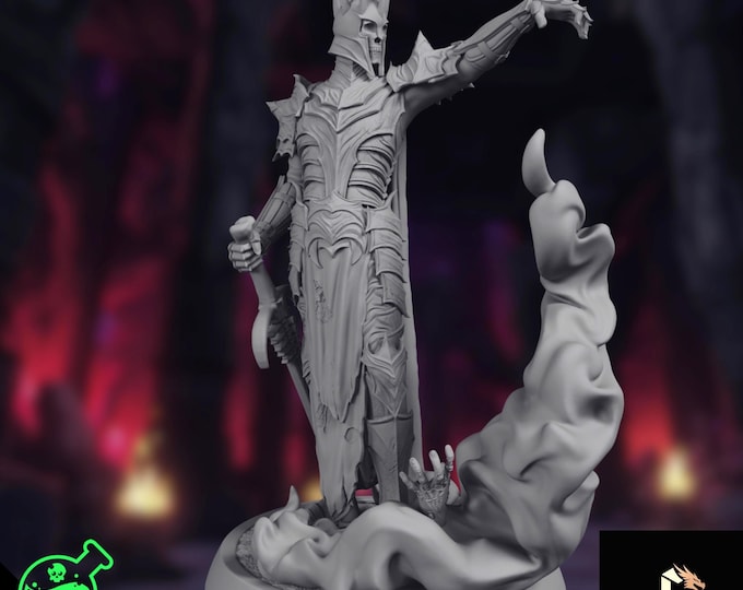 Necromancer Lord Mini | Undead Commander Miniature | Skeletal Ruler | TPK Labs