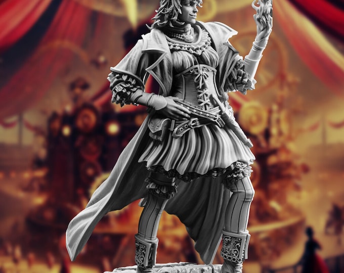 Steampunk Arcane Trickster Mini | Female Wild Magic Sorceress Miniature | by DM Stash
