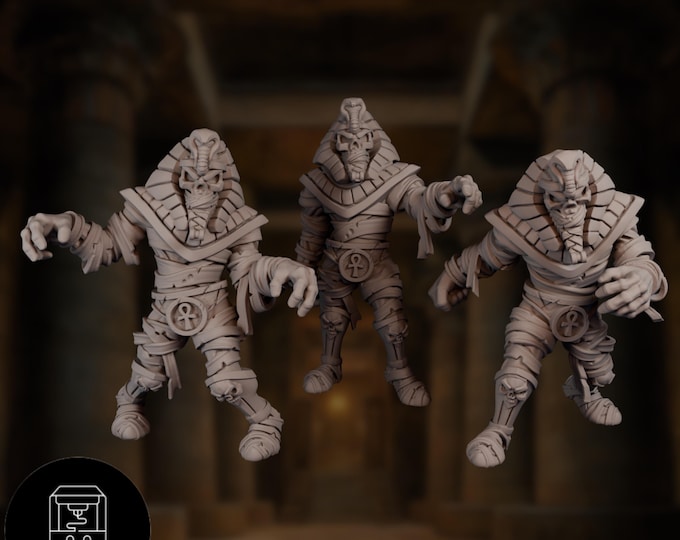 Mummy Miniatures Set | Undead Pharaoh Horror Miniatures | Dungeon Monsters | By Nafarrate Designs