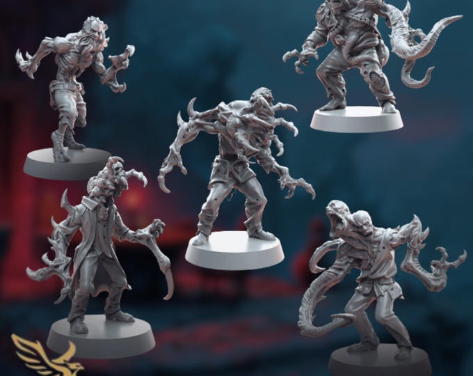 Eldritch Horror Minis Set | Twisted Mutation Monster Miniatures |  Nightmare NPC Enemies | By Tales Keeper