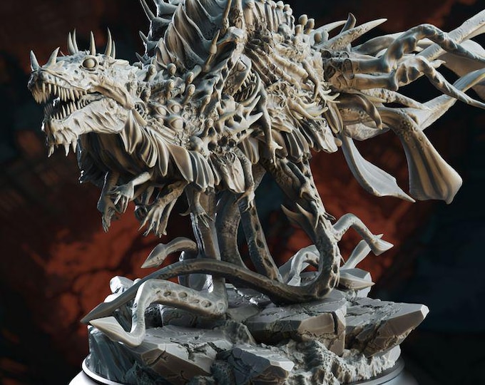 Eldritch Horror Miniature | Abominable Monster | Zombie Dragon Monster | Size Huge | By DM Stash