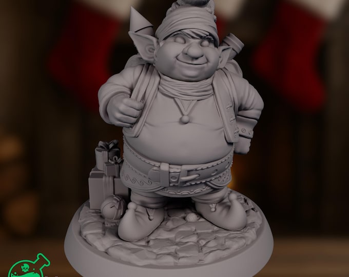 Christmas Elf Miniature | Festive Holiday Helper with Cat TPK Labs