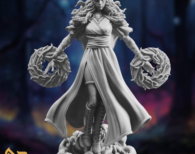 Wild Magic Sorceress Mini | Circle of Wildfire Druid Miniature | By DM Stash