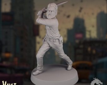 Zombie Apocalypse Sheriff Mini | Post-Apocalyptic Survivor Miniature | by VaultZ