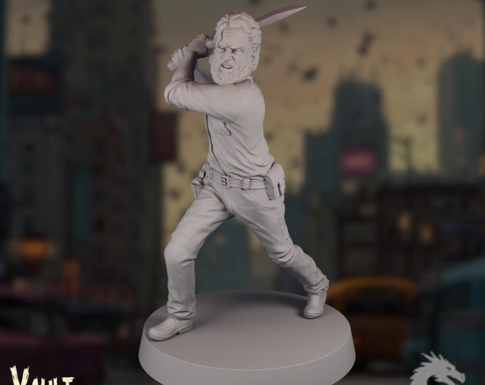 Zombie Apocalypse Sheriff Mini | Post-Apocalyptic Survivor Miniature | by VaultZ