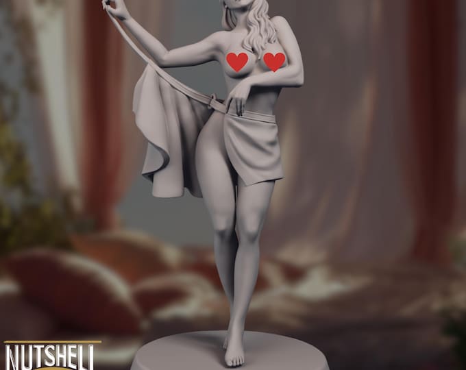 NSFW Fantasy Dancer Model Kit | Sultry Woman Lifting Skirt in Boudoir Scene | 1:24 Scale Resin Display | By Nutshell Atelier