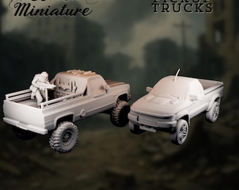 Modern Insurgent Pickup Trucks | 15mm 20mm 28mm Wargaming Technical Vehicles | Eskice Miniatures Set