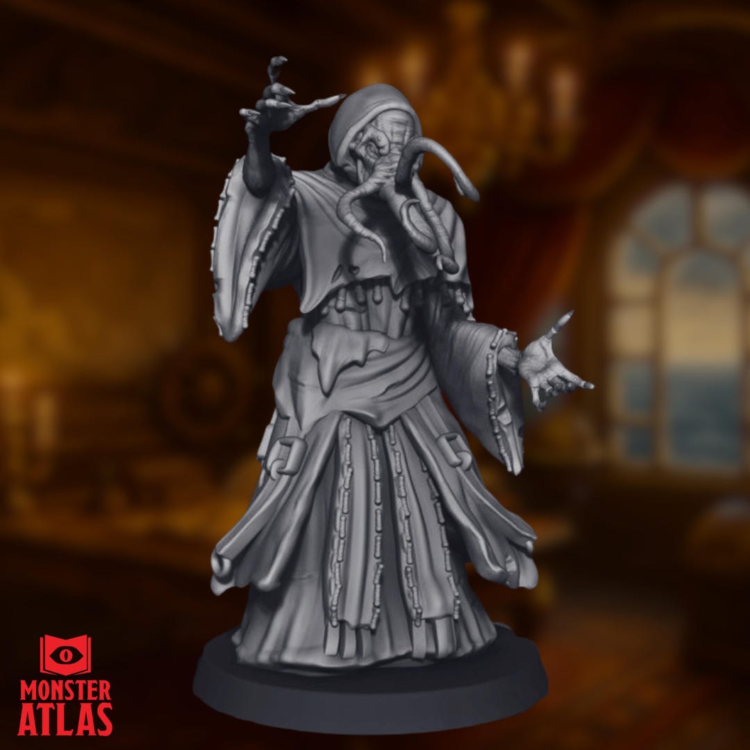 Alhoon Mini | Undead Tentacled Sorcerer Miniature | Psionic Villain NPC ...