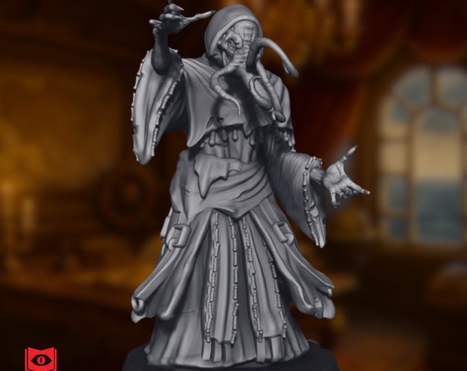 Alhoon Mini | Undead Tentacled Sorcerer Miniature | Psionic Villain NPC | By Monster Atlas