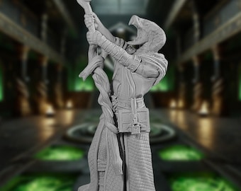 Snake Cultist  Mini - Serpent Leader  Miniature. 12k Resolution 3D Mini - DM Stash