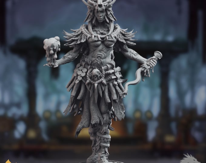 Goliath Female Cleric Mini | Grave or Nature Domain Priestess | By DM Stash