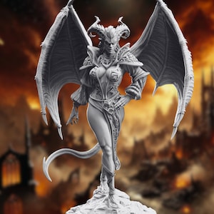 Fantasy Succubus Mini | Seductive Demon Queen Miniature for Tabletop RPGs | By DM Stash