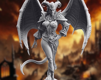 Fantasy Succubus Mini | Seductive Demon Queen Miniature for Tabletop RPGs | By DM Stash