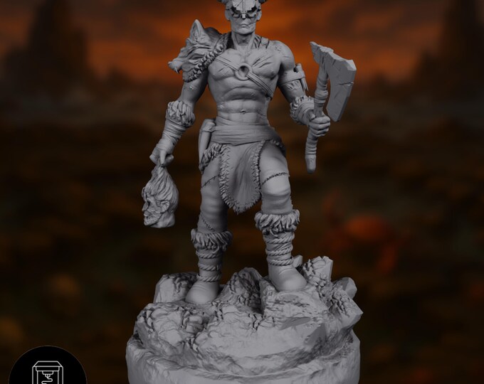 Duergar Warlord Mini | Dark Dwarf Monster Miniature | Brutal Underdark Champion | By Nafarrate Designs