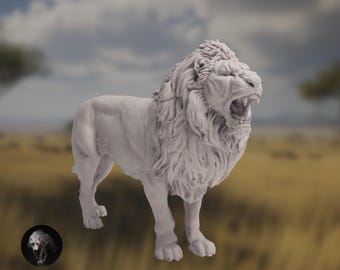 African Lion Model | Realistic Resin Figurine | Collectible Wildlife Sculpture | By Animal Den Miniatures
