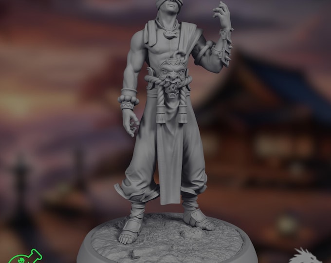 Blind Monk Miniature | Open Hand Martial Artist Mini | Mystic Fighter | By TPK Labs