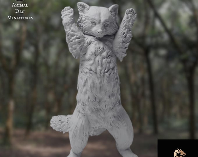 Red Panda Mini | Paintable Animal Miniature | Standing Wildlife Creature | Animal Den Miniatures