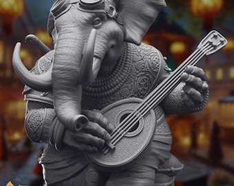 Loxodon Bard Mini: Gentle Giant Miniature for RPG