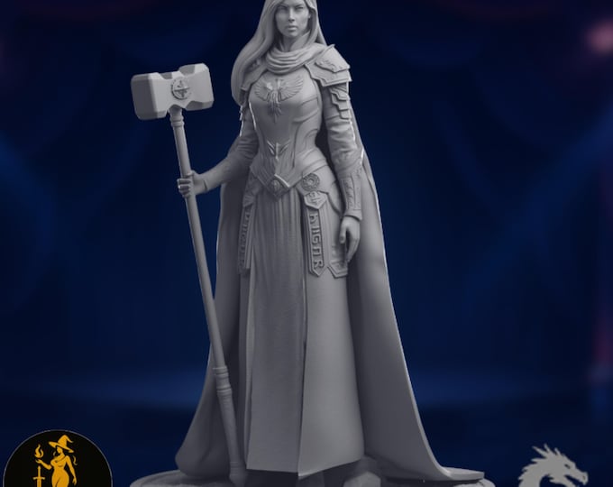 Divine Cleric SFW & NSFW Mini | Female Sword Cleric | By DartArt3D