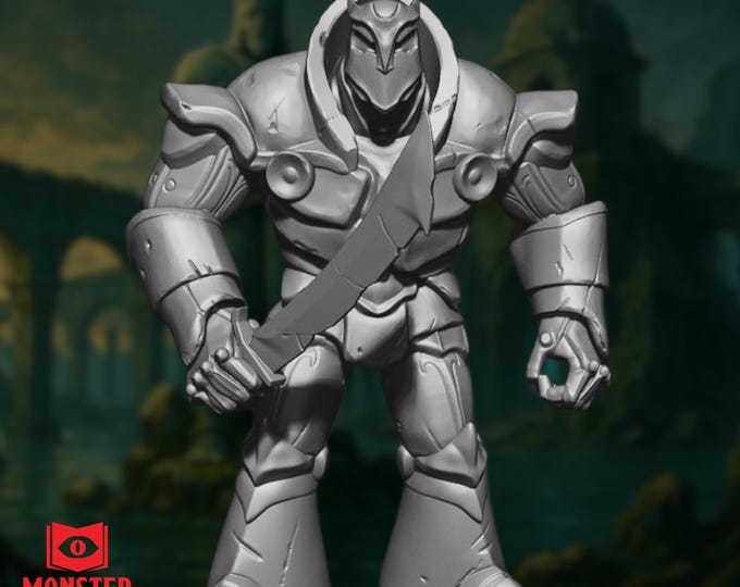 Iron Golem Miniature | Large Construct Sentinel Monster for Fantasy RPG's | By Monster Atlas