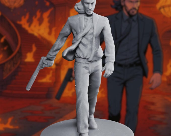 Gunman in Suit Mini | Cold Professional Assassin Miniature for Modern TTRPGs | By Vaultz