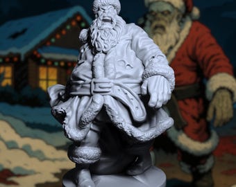 Zombie Santa Claus Mini | Undead Holiday Horror Miniature for Christmas One-Shots | By Vaultz