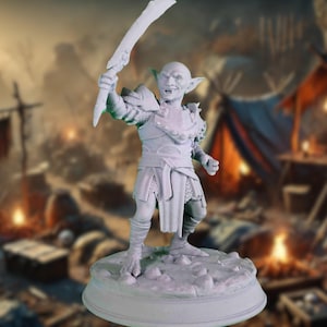 Goblin Warrior Miniature – Small Goblin Fighter, Scout, or Mercenary NPC mini – Tabletop RPG Figure by DM Stash