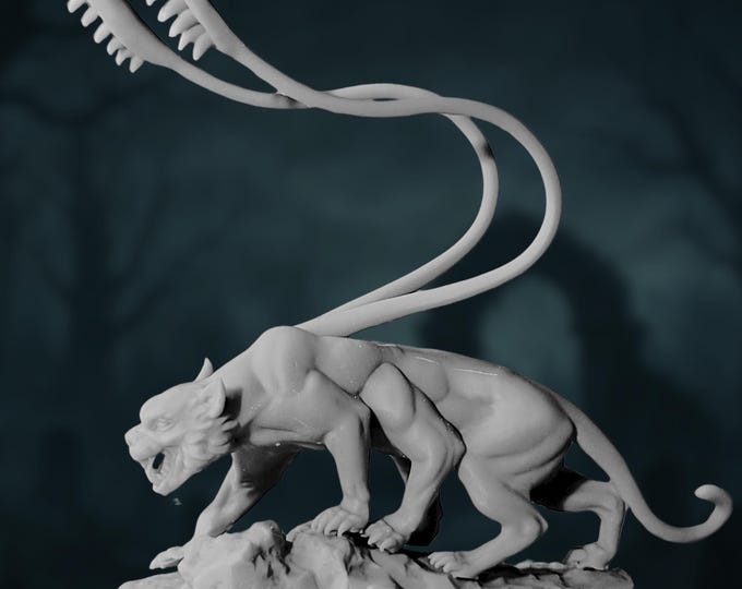 Stalking Jungle Horror Mini | Tentacled Feline Monster Miniature for Fantasy RPGs | By Monster Atlas
