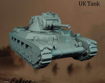 WWII UK Matilda II Tank | British Armored Vehicle Miniature | By Eskice Miniatures