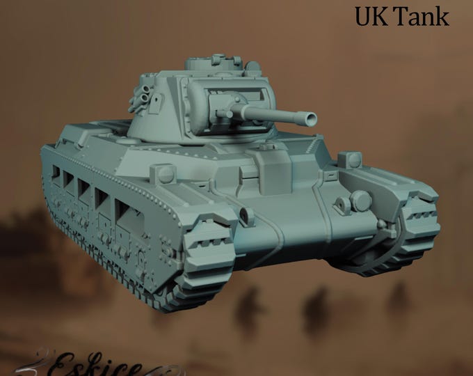 WWII UK Matilda II Tank | British Armored Vehicle Miniature | By Eskice Miniatures