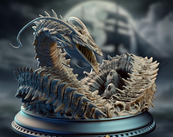 Resin Sea Serpent Miniature: Leviathan Ocean Monster - DM Stash