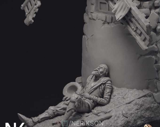 Don Quixote Resin Model Kit | Legendary Literary Figure Display | Collector Diorama Piece | by Nerikson