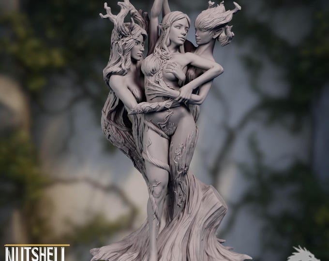 Dryad Trio Model | Erotic Forest Nymph Miniature | NSFW Fantasy Display by Nutshell Atelier