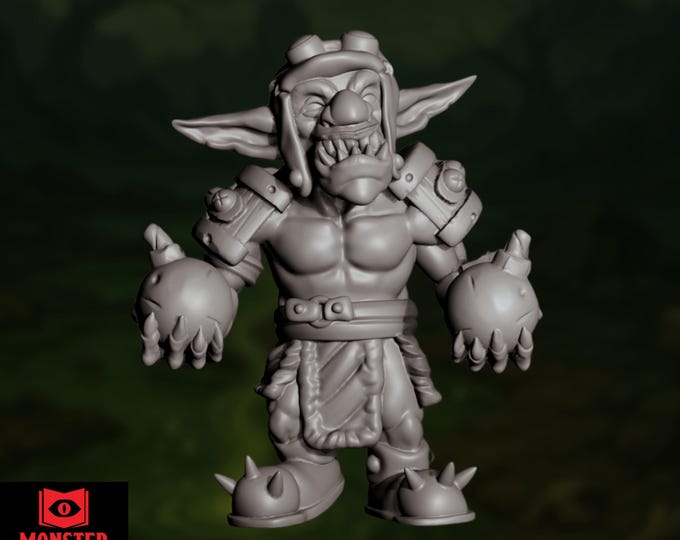 Goblin Bomber Mini | Fantasy Explosives Expert Goblin Miniature | By Monster Atlas