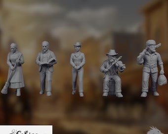 19th Century American Civilians | Old West Miniatures | Frontier Town Figures | By Eskice Miniatures