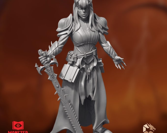 Demon Knight Mini | Dark Champion Miniature | Villain Commander | By Monster Atlas